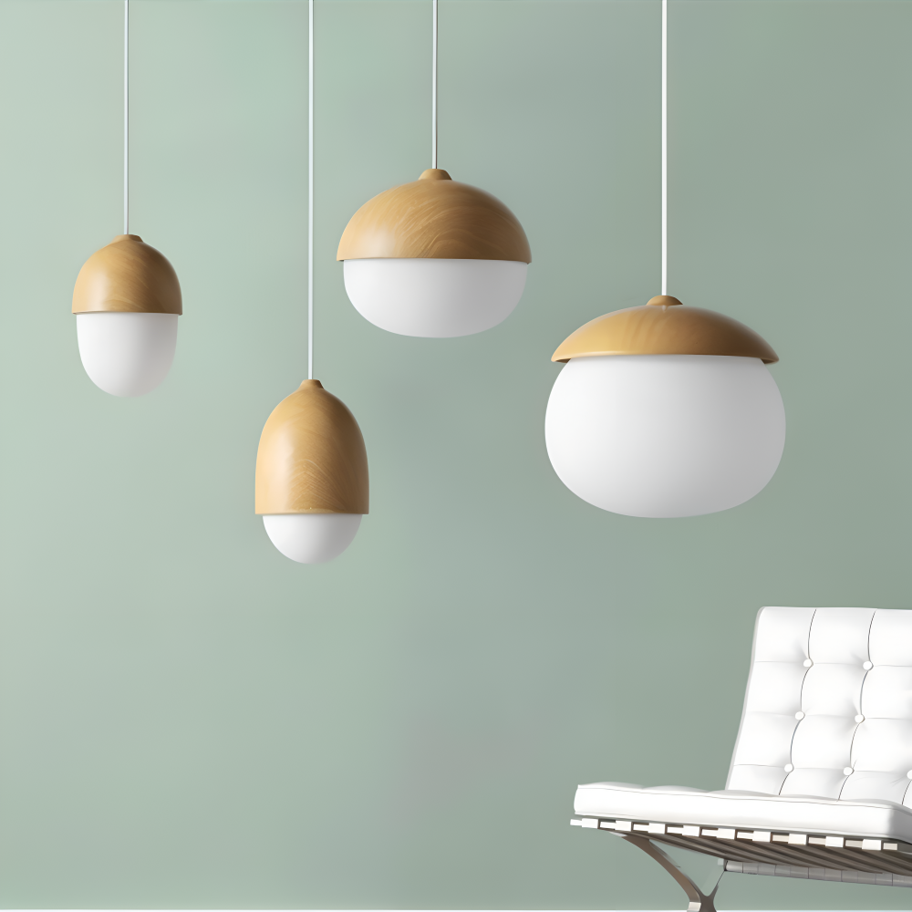 Lampa wisząca vintage z matowym szklanym kloszem