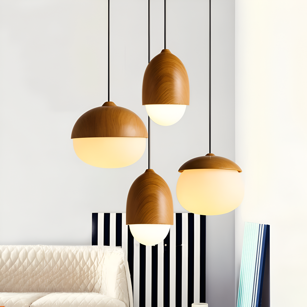 Lampa wisząca vintage z matowym szklanym kloszem
