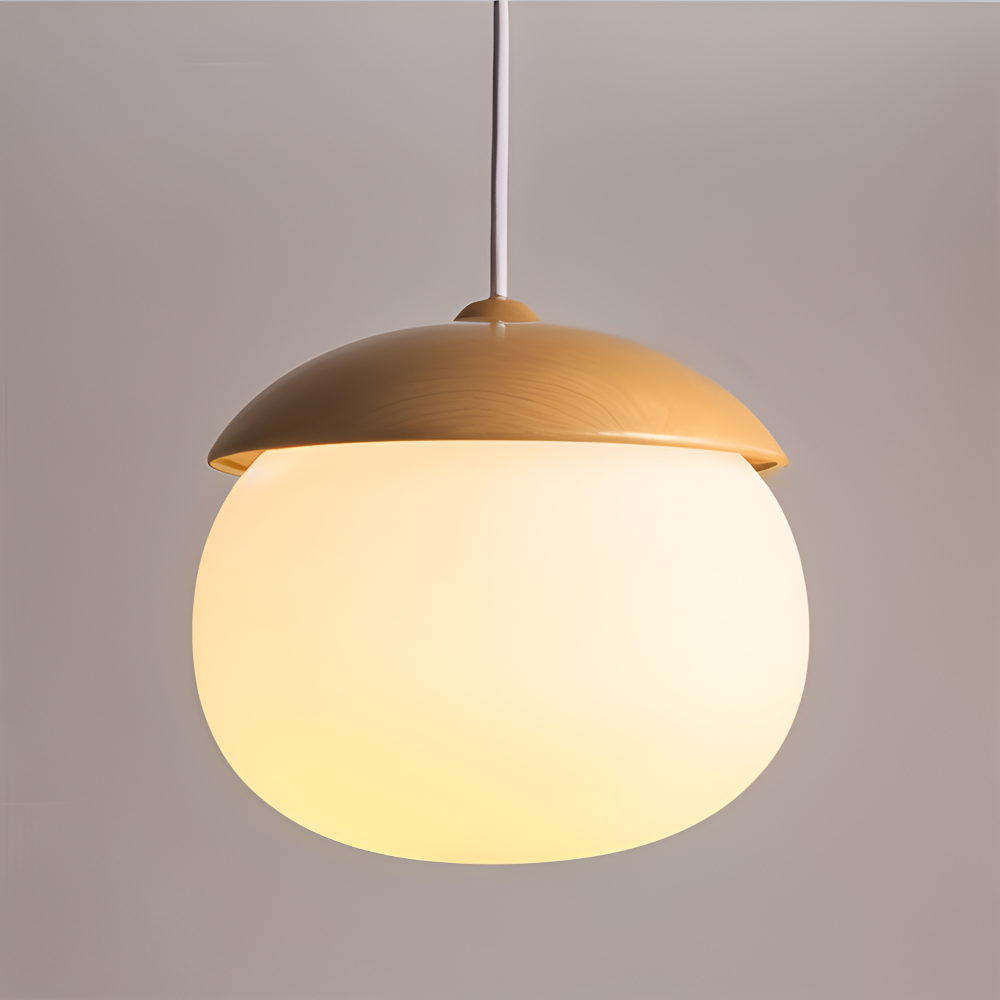 Lampa wisząca vintage z matowym szklanym kloszem