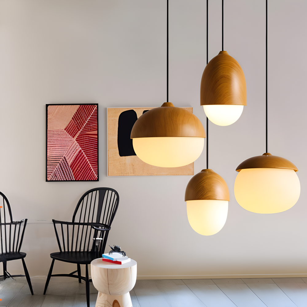 Lampa wisząca vintage z matowym szklanym kloszem