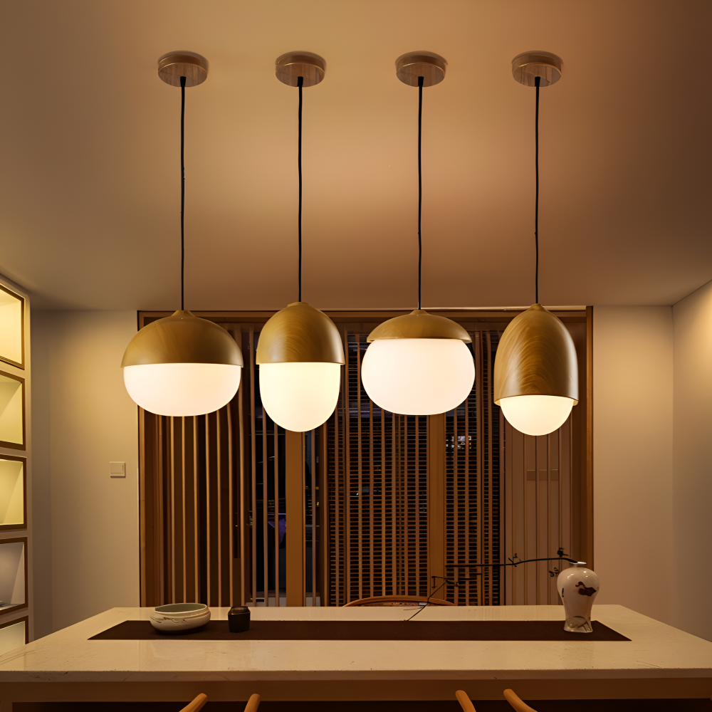 Lampa wisząca vintage z matowym szklanym kloszem