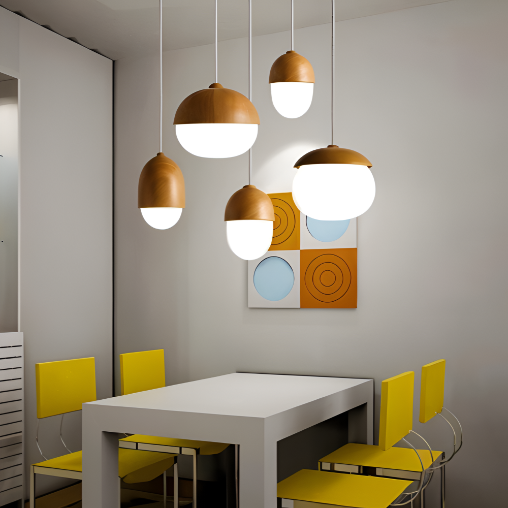 Lampa wisząca vintage z matowym szklanym kloszem
