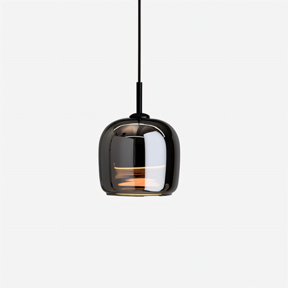 Szklana lampa wisząca do salonu w czarno-dymnym kolorze