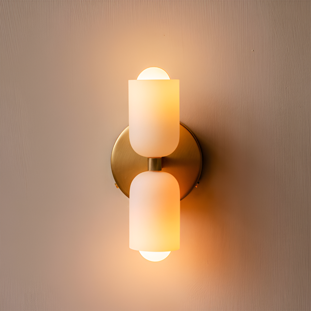 Podwójna lampa ścienna LED z akrylu i metalu