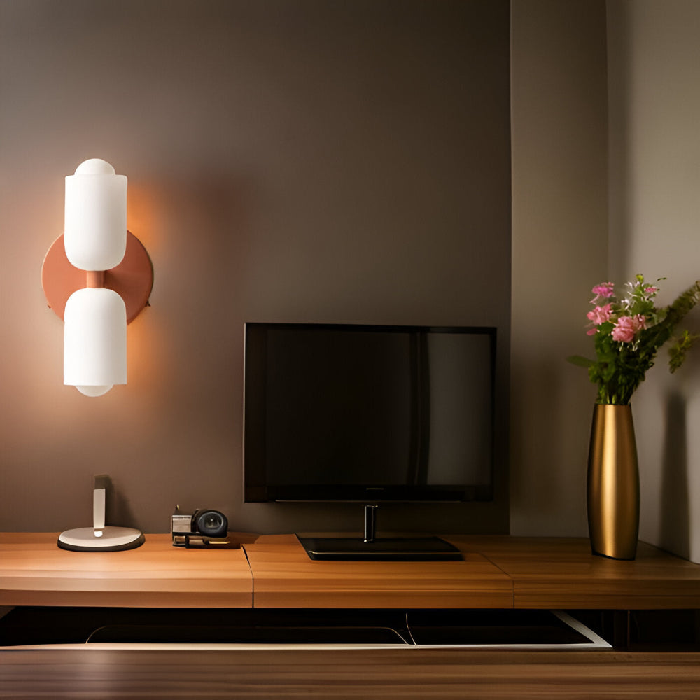 Podwójna lampa ścienna LED z akrylu i metalu