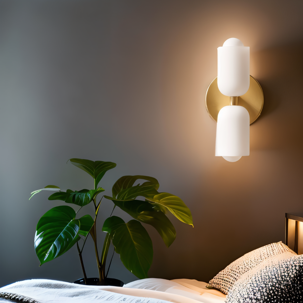 Podwójna lampa ścienna LED z akrylu i metalu
