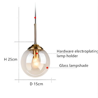 Szklana lampa wisząca LED do jadalni i salonu