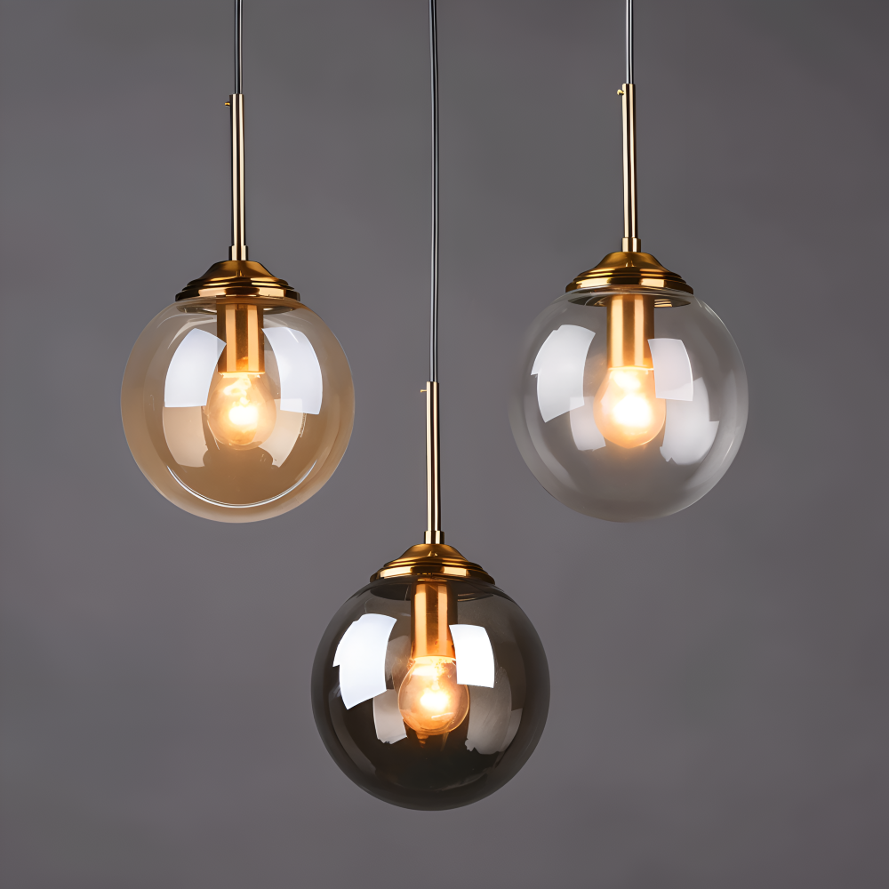 Szklana lampa wisząca LED do jadalni i salonu