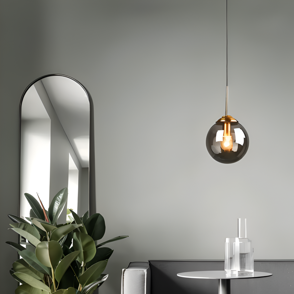 Szklana lampa wisząca LED do jadalni i salonu