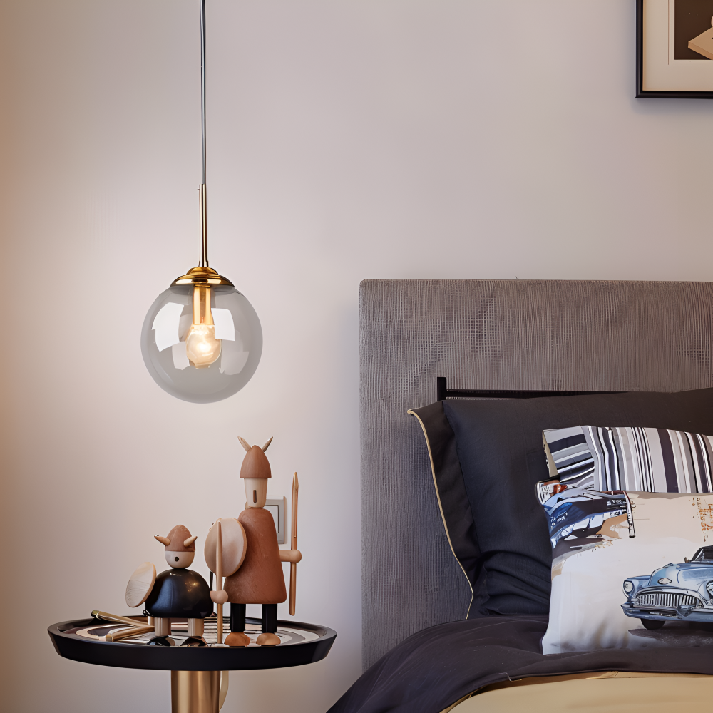 Szklana lampa wisząca LED do jadalni i salonu