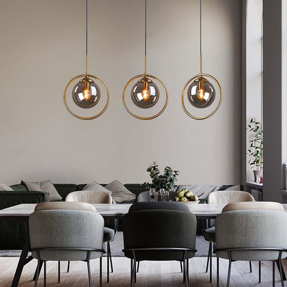 Szklana lampa wisząca LED do jadalni i salonu