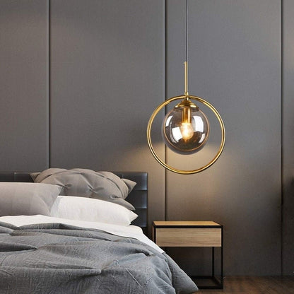 Szklana lampa wisząca LED do jadalni i salonu