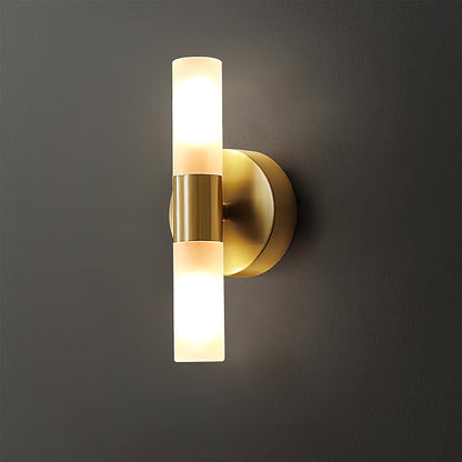 Mosiężna lampa ścienna LED ze szklanym kloszem