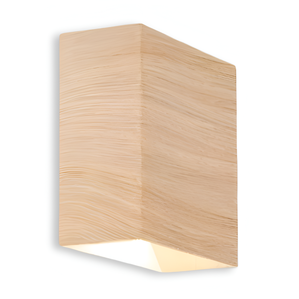 Drewniana lampa ścienna LED góra dół 12 cm