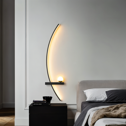 Nowoczesna zakrzywiona lampa ścienna LED aluminiowa