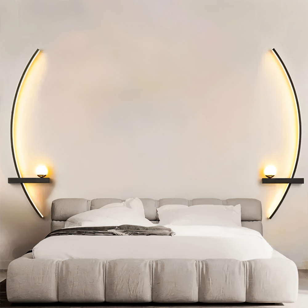 Nowoczesna zakrzywiona lampa ścienna LED aluminiowa