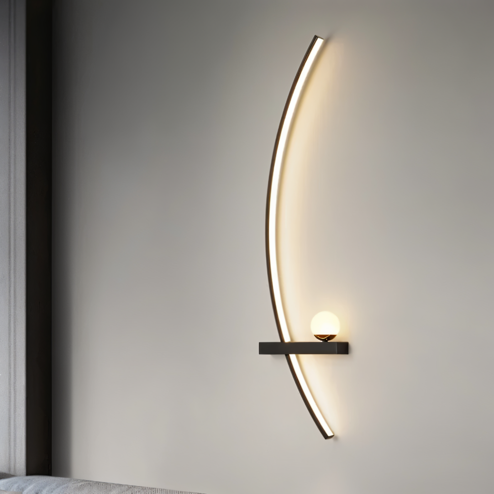 Nowoczesna zakrzywiona lampa ścienna LED aluminiowa