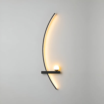 Nowoczesna zakrzywiona lampa ścienna LED aluminiowa