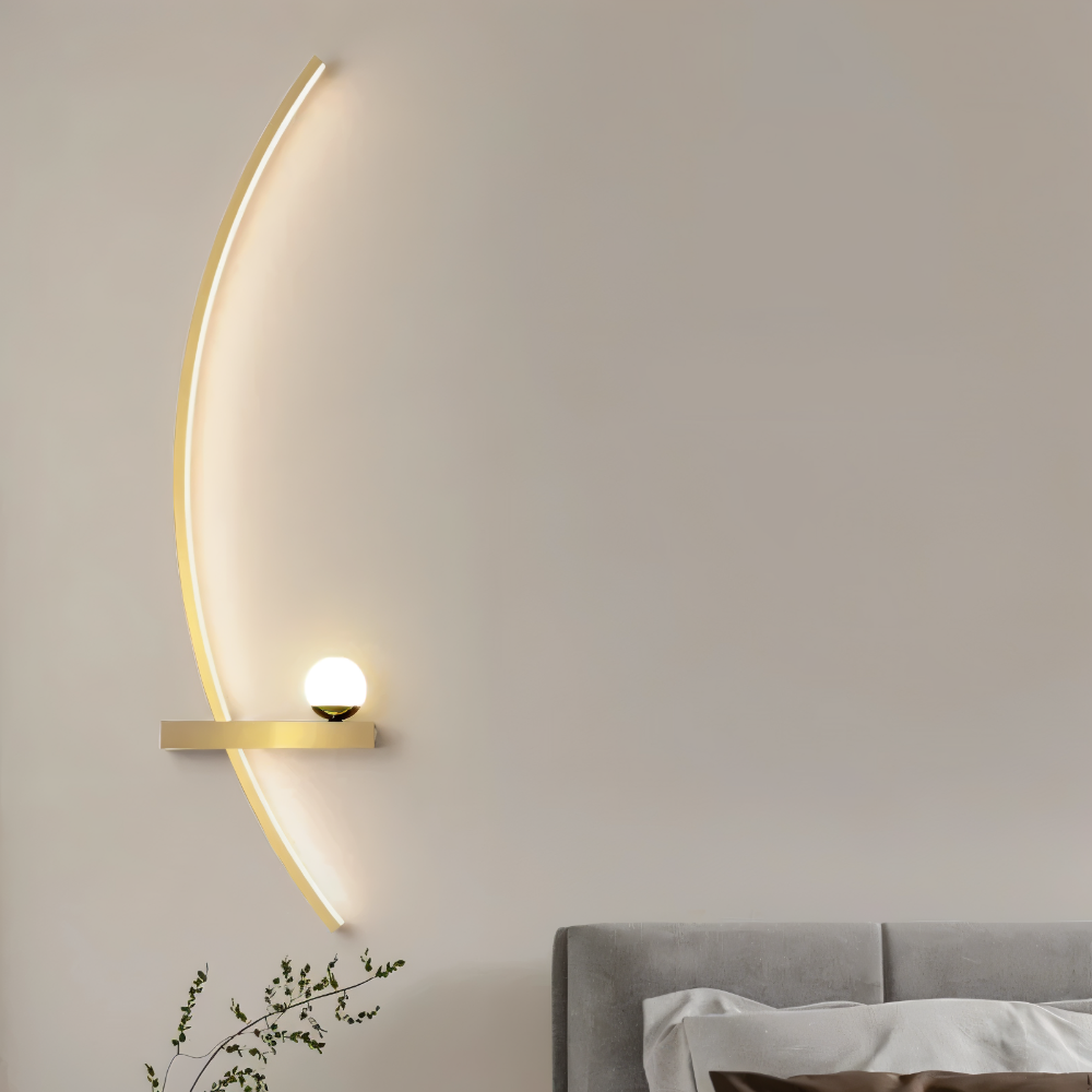 Nowoczesna zakrzywiona lampa ścienna LED aluminiowa