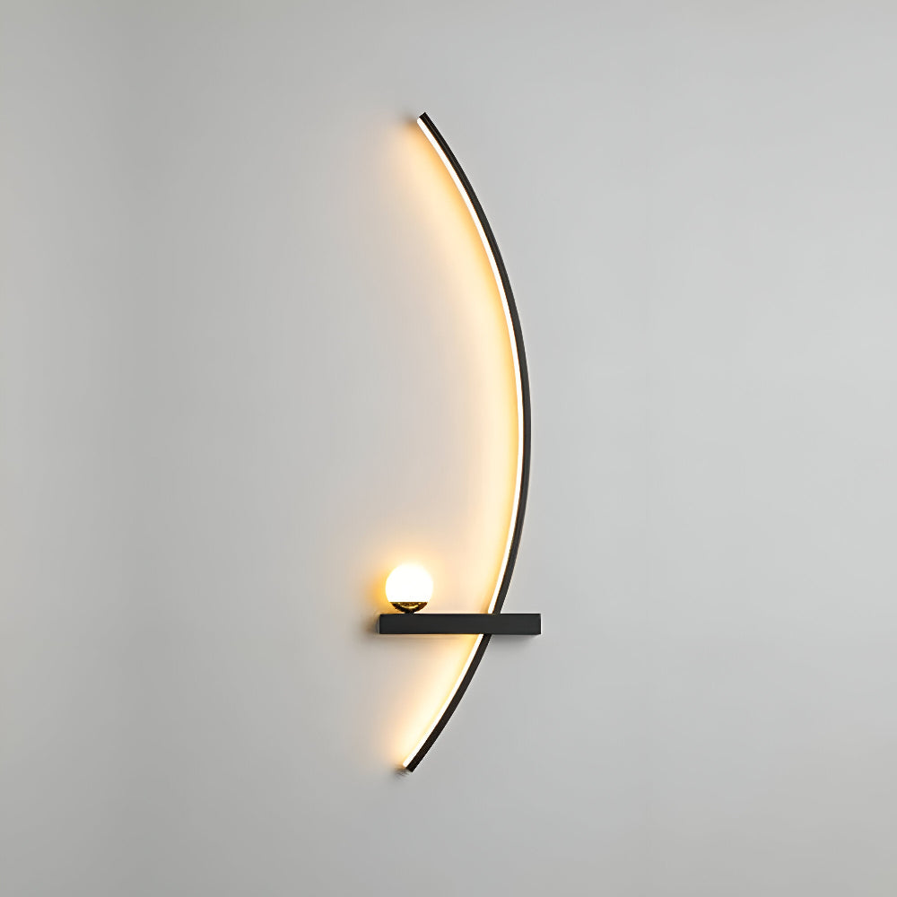 Nowoczesna zakrzywiona lampa ścienna LED aluminiowa