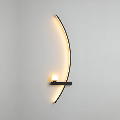 Nowoczesna zakrzywiona lampa ścienna LED aluminiowa