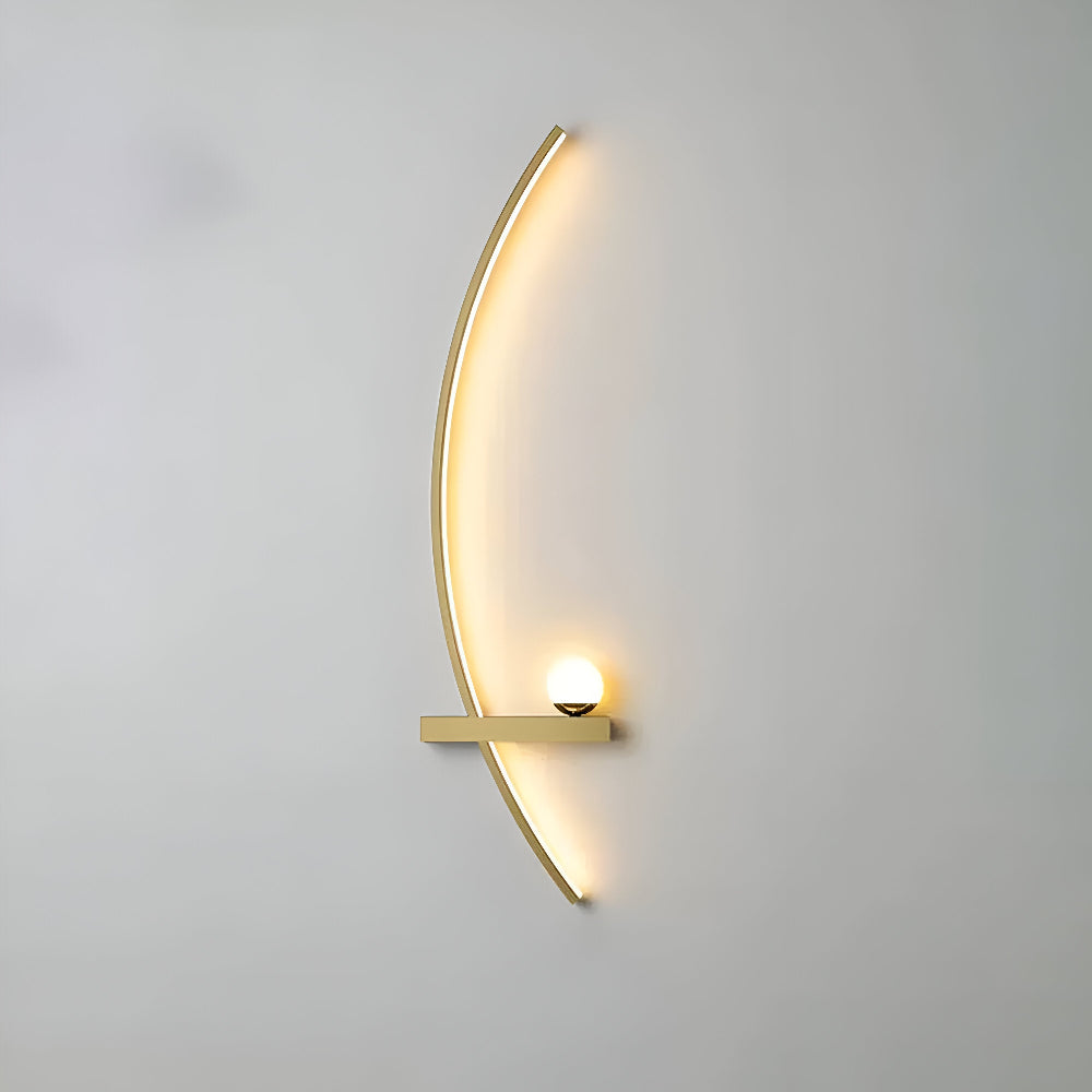Nowoczesna zakrzywiona lampa ścienna LED aluminiowa