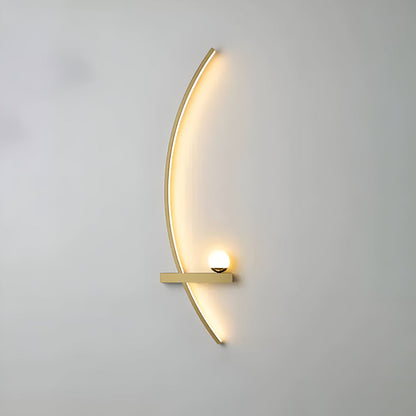 Nowoczesna zakrzywiona lampa ścienna LED aluminiowa