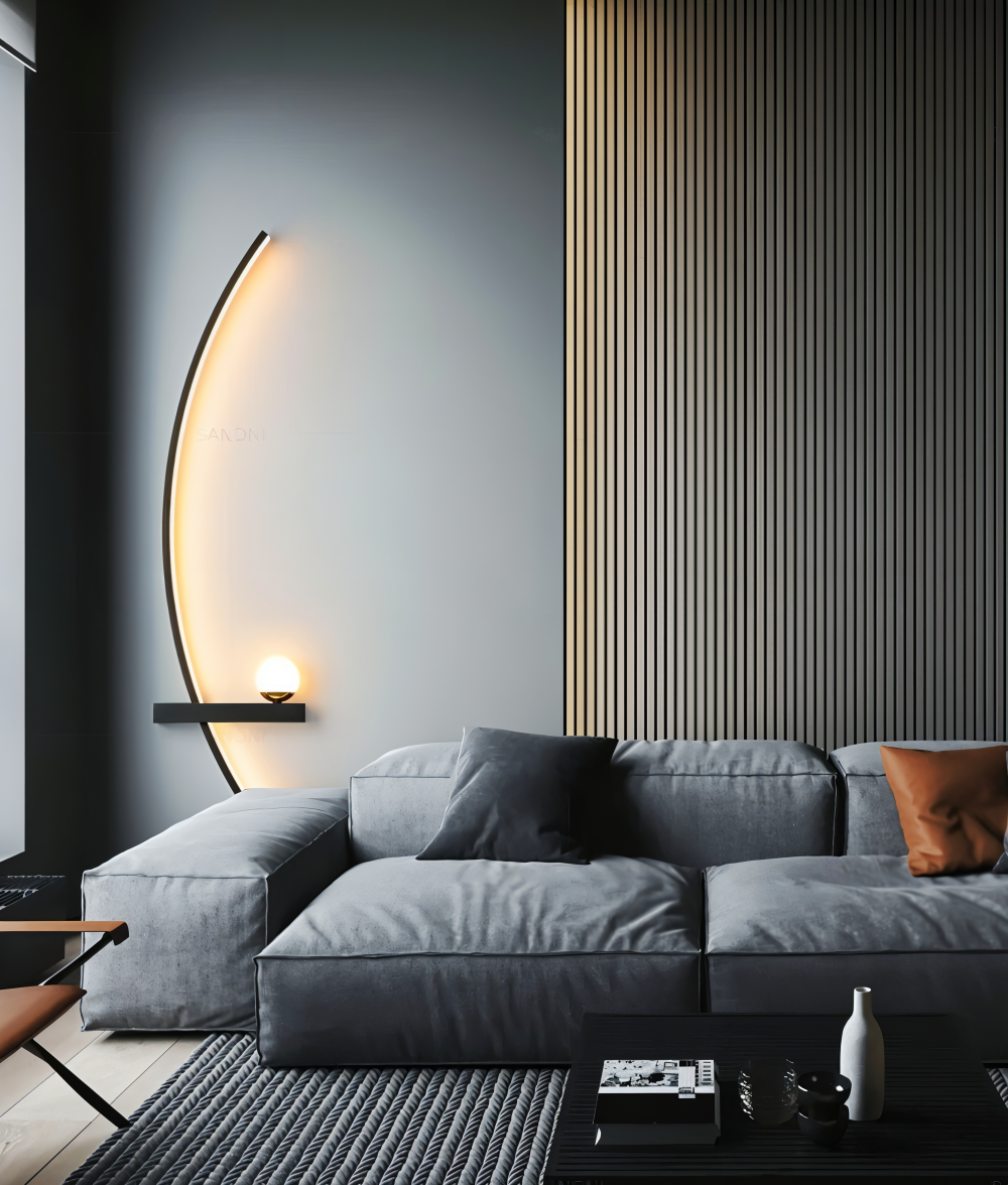 Nowoczesna zakrzywiona lampa ścienna LED aluminiowa