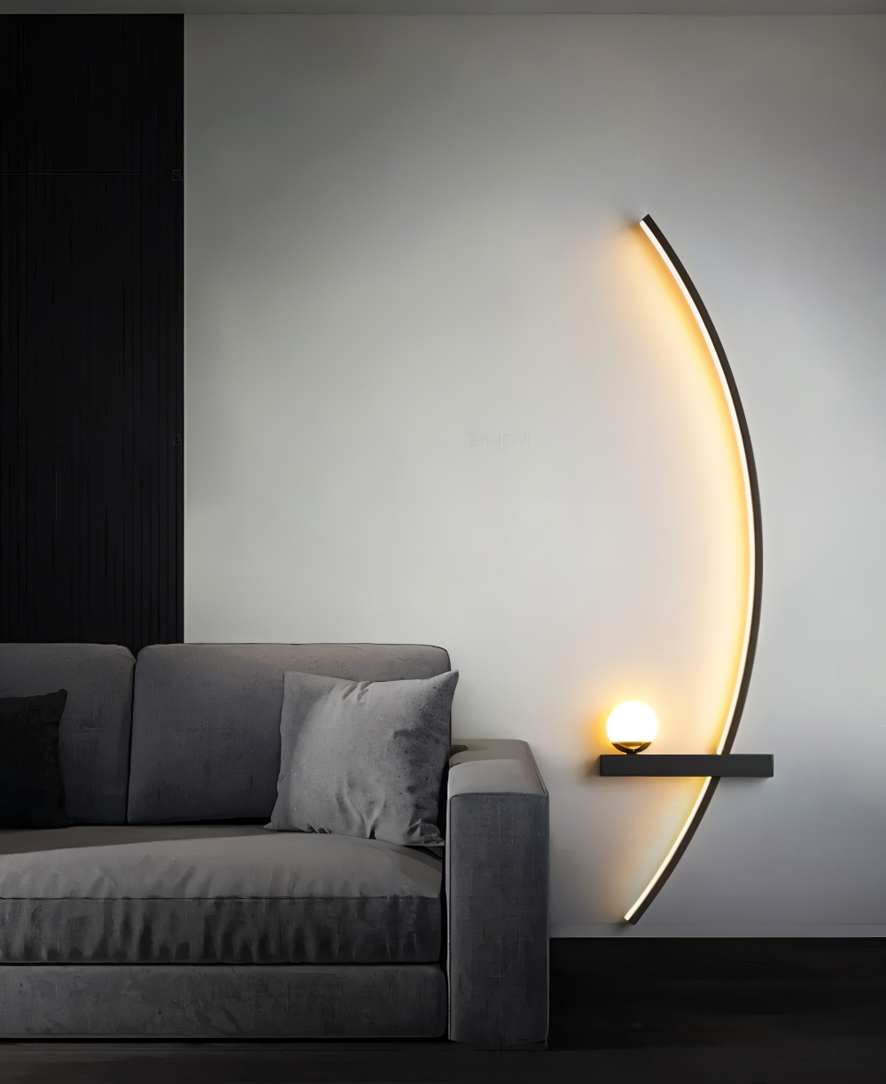 Nowoczesna zakrzywiona lampa ścienna LED aluminiowa