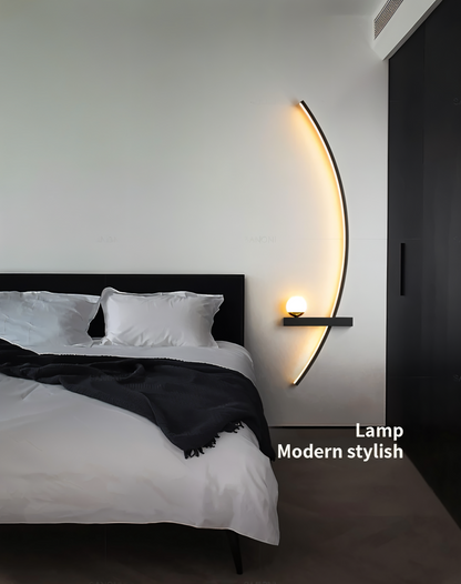 Nowoczesna zakrzywiona lampa ścienna LED aluminiowa