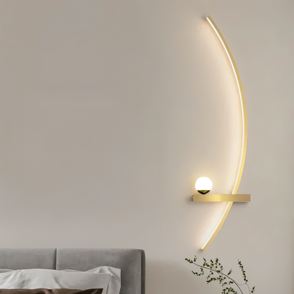 Nowoczesna zakrzywiona lampa ścienna LED aluminiowa
