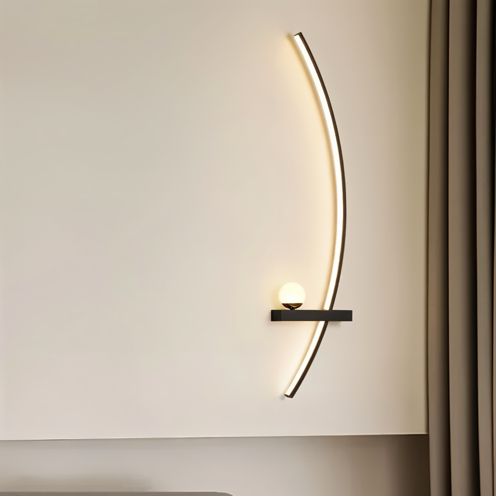 Nowoczesna zakrzywiona lampa ścienna LED aluminiowa