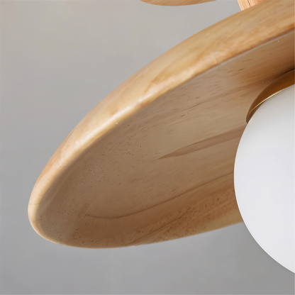 Lampa sufitowa drewniana LED ze szkłem nowoczesna