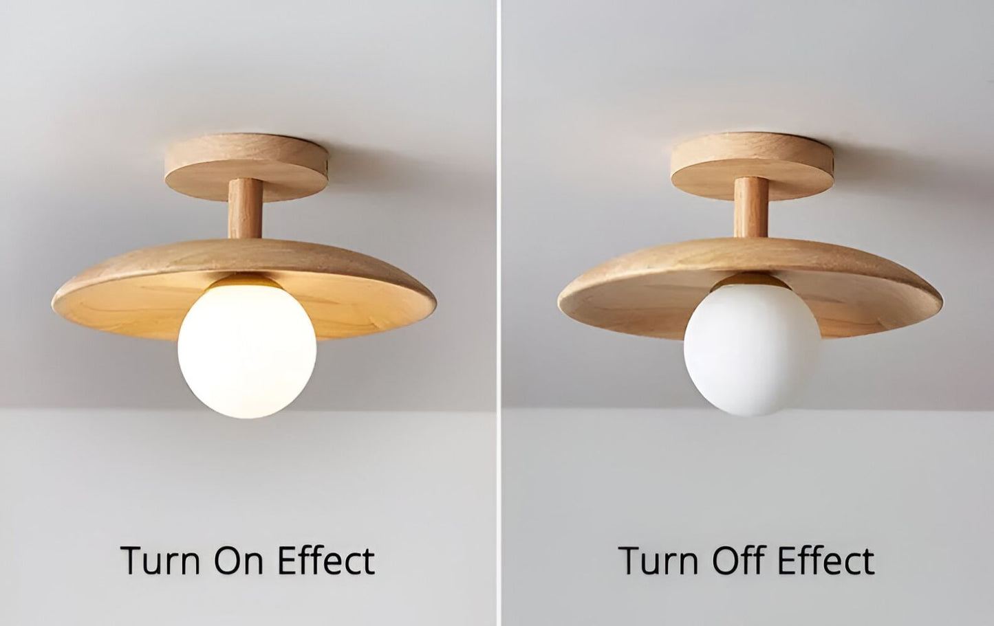 Lampa sufitowa drewniana LED ze szkłem nowoczesna