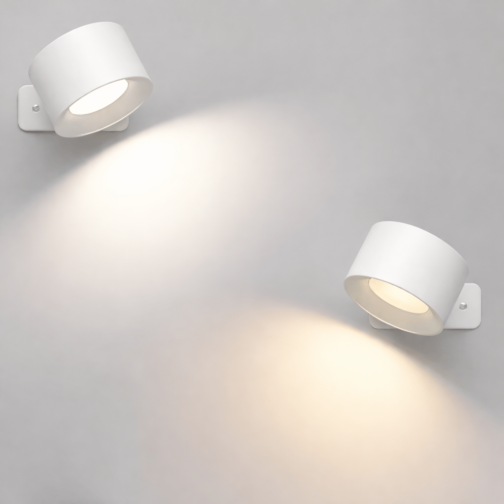 Bezprzewodowy kinkiet LED obrotowy 360° – lampa ścienna z dotykiem i USB