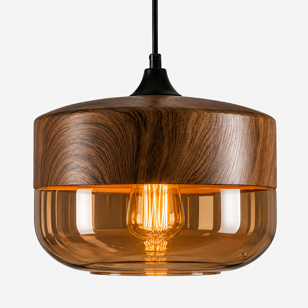 Lampa wisząca szklana retro nowoczesna regulowana