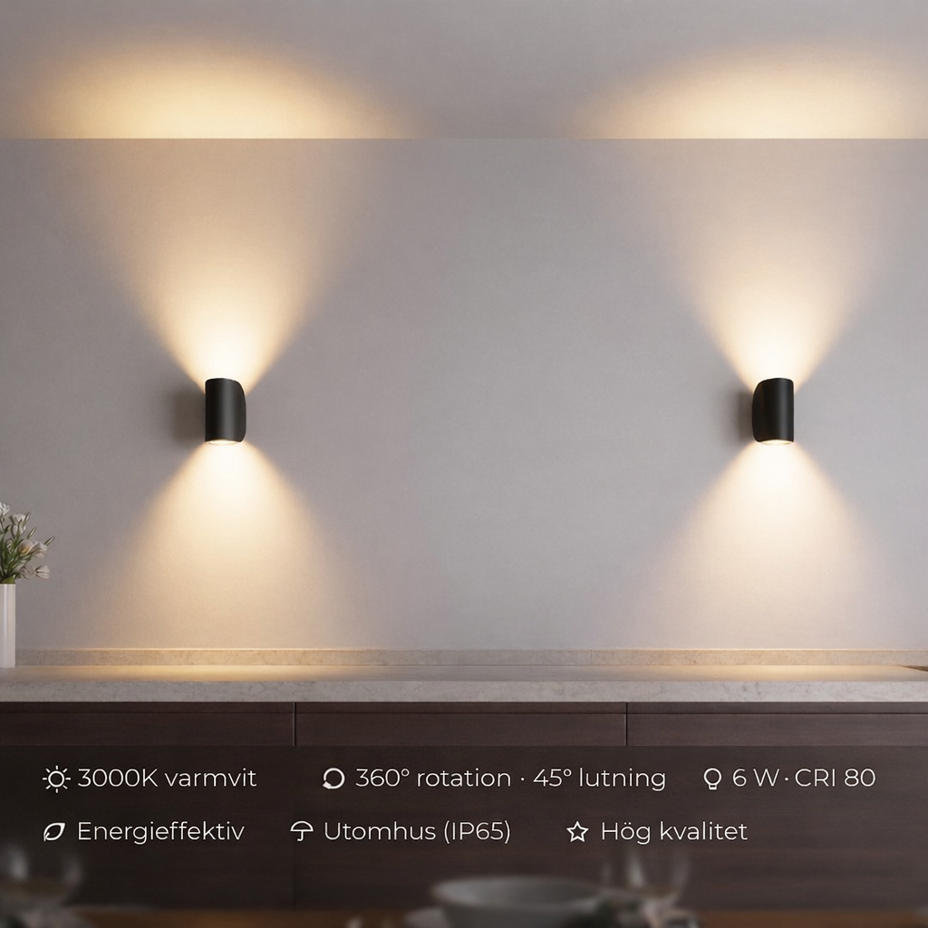 Kinkiet LED obrotowy IP65 – regulowane oświetlenie do wnętrz i na zewnątrz