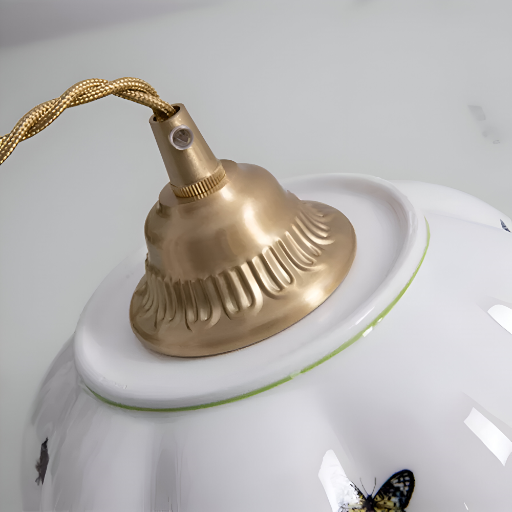 Ceramiczna lampa wisząca motyl LED do salonu