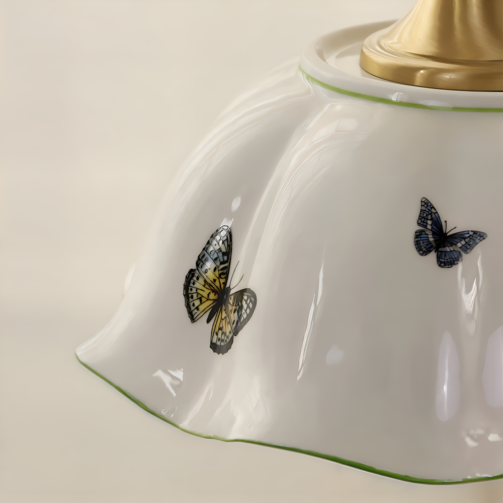 Ceramiczna lampa wisząca motyl LED do salonu