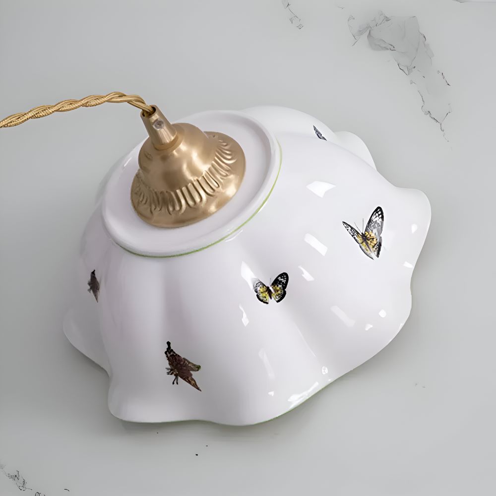 Ceramiczna lampa wisząca motyl LED do salonu