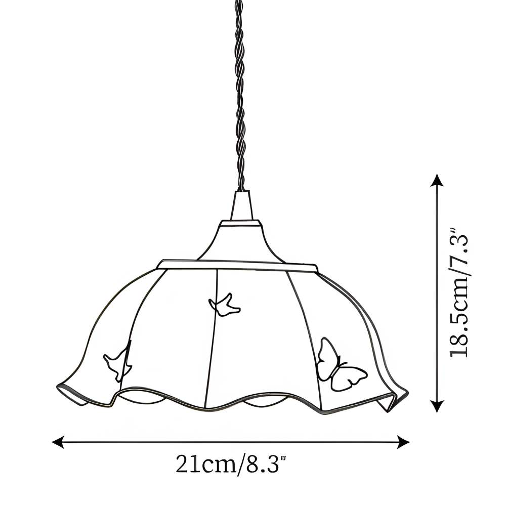 Ceramiczna lampa wisząca motyl LED do salonu