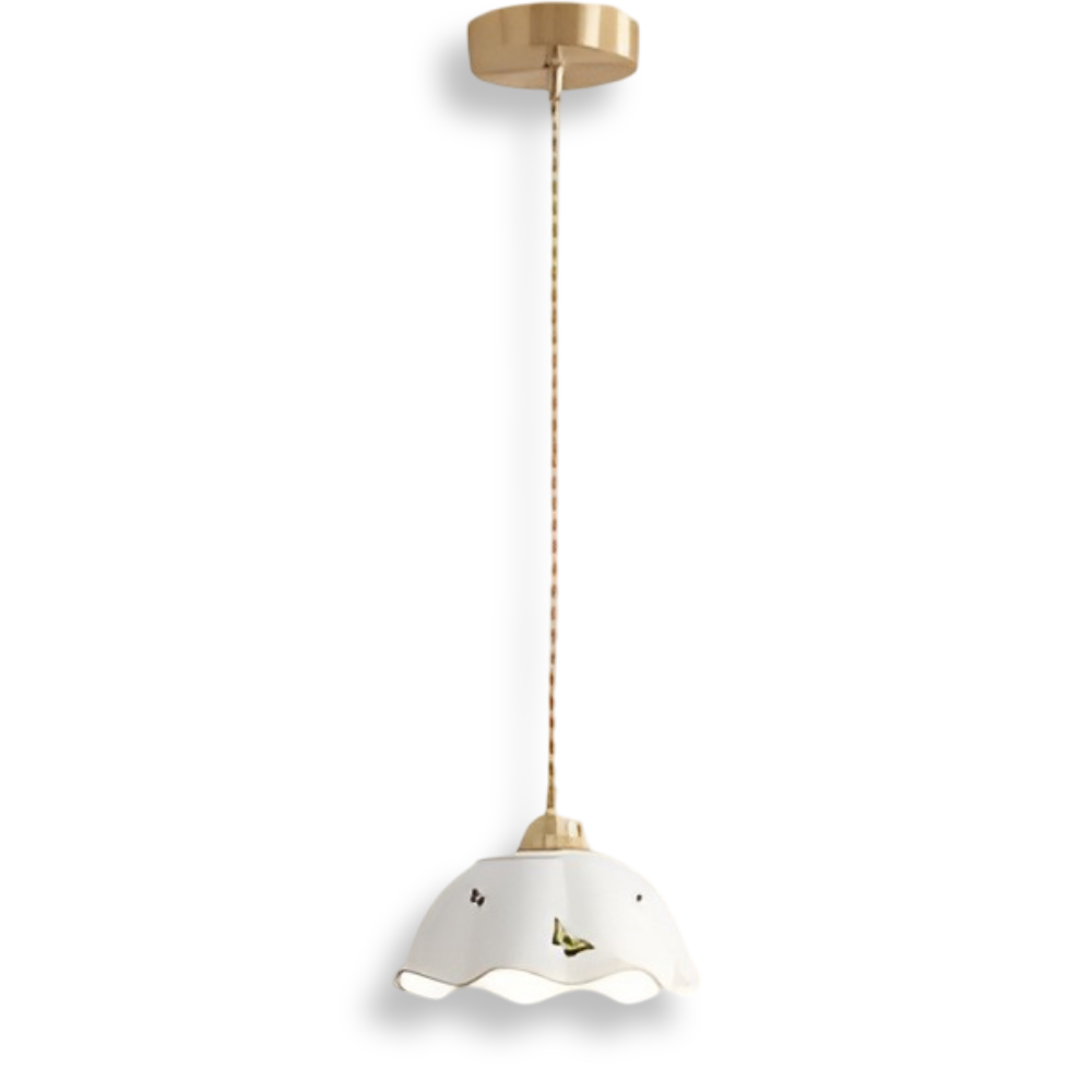 Ceramiczna lampa wisząca motyl LED do salonu