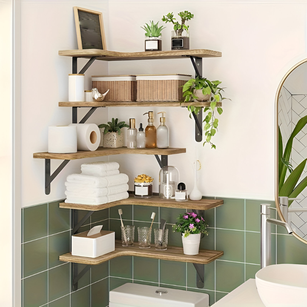 Rustykalne półki narożne boho zestaw 3 lub 5 sztuk