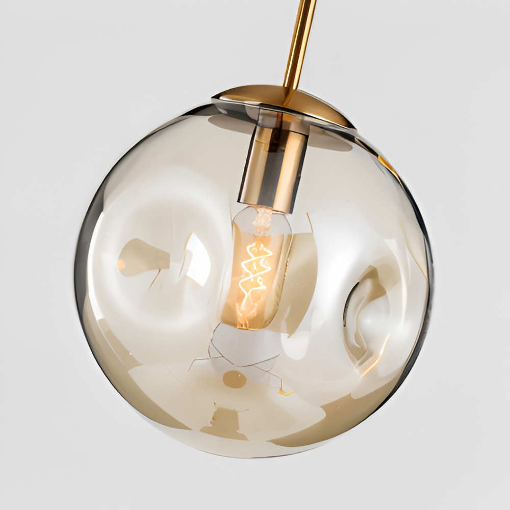 Lampa wisząca vintage ze szkła champagne szarego