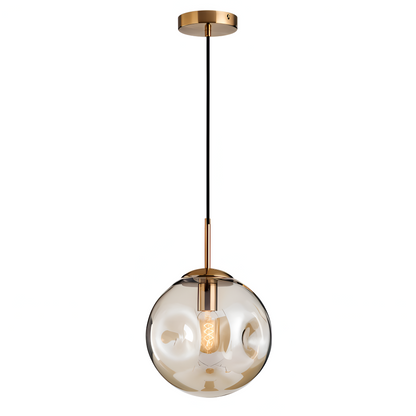 Lampa wisząca vintage ze szkła champagne szarego