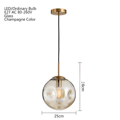 Lampa wisząca vintage ze szkła champagne szarego