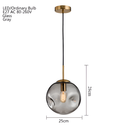 Lampa wisząca vintage ze szkła champagne szarego