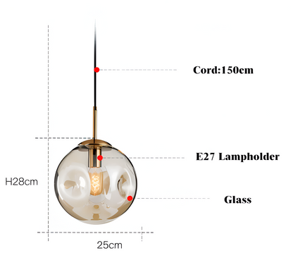Lampa wisząca vintage ze szkła champagne szarego