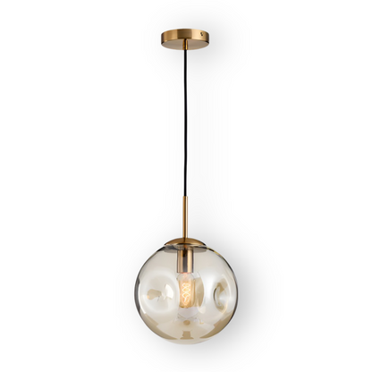 Lampa wisząca vintage ze szkła champagne szarego