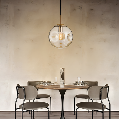 Lampa wisząca vintage ze szkła champagne szarego